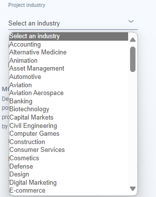 Sprint CV new updated list of industries.